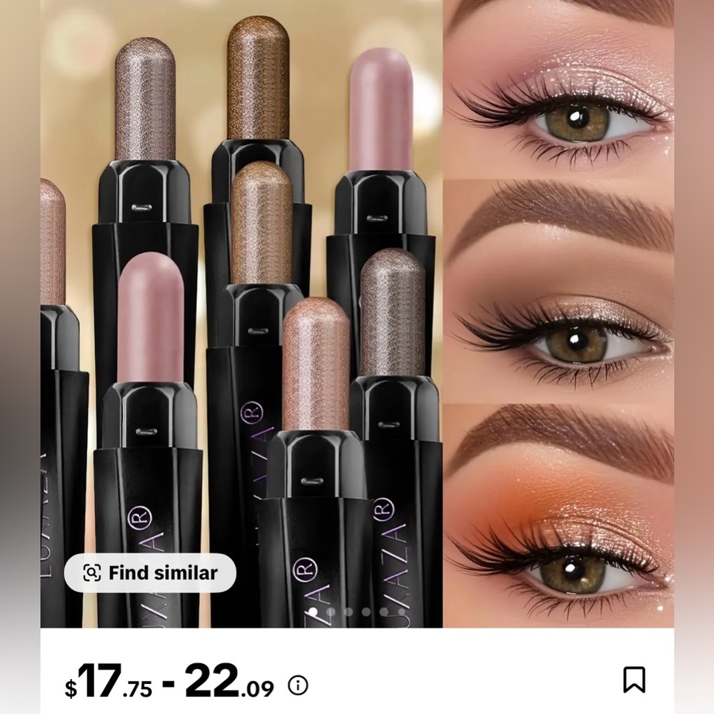 Luxaza 6PC Shimmer Eyeshadow Stick Set - Bronze, Pink, Gold; NWOT